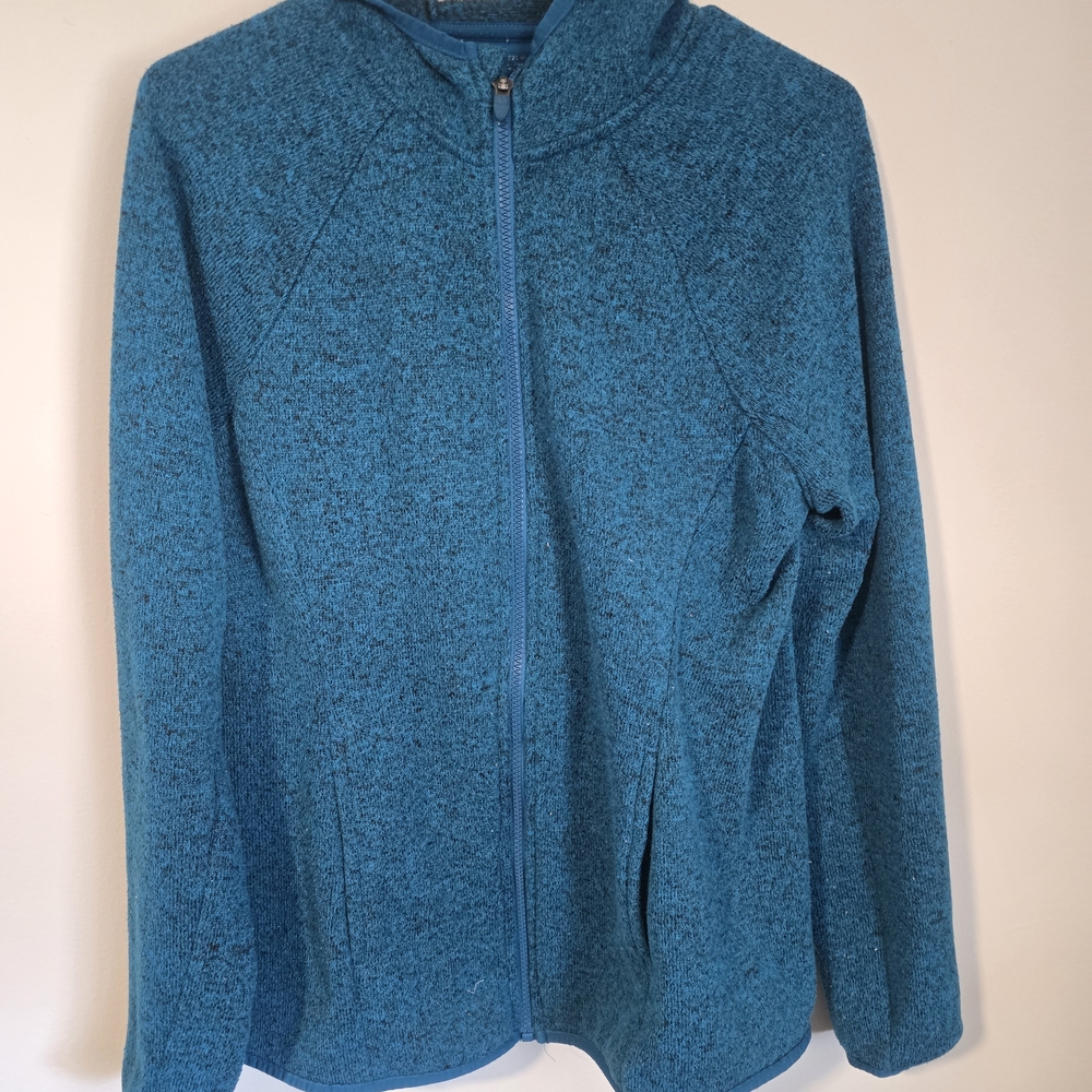 Teal Blue Full-Zip Fleece Jacket